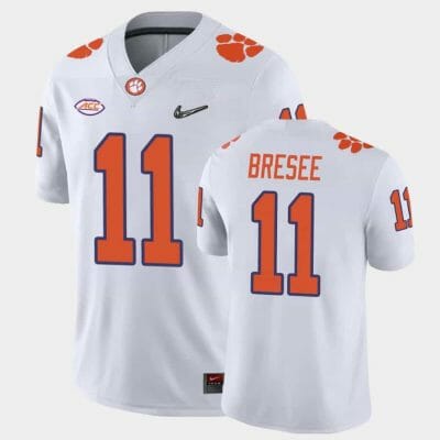 Clemson Tigers Bryan Bresee Jersey #1 College Football White 10 Clemson Tigers Bryan Bresee Jersey #1 College Football White