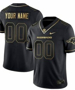 Custom Arkansas Razorbacks Jersey Name and Number College Football Stitched Black Gold