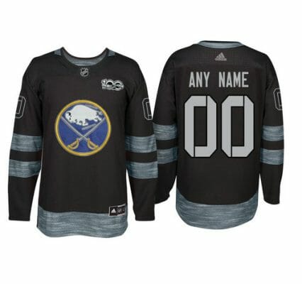 Custom Buffalo Sabres Jersey Name And Number 1917-2017 Black 100th Anniversary NHL
