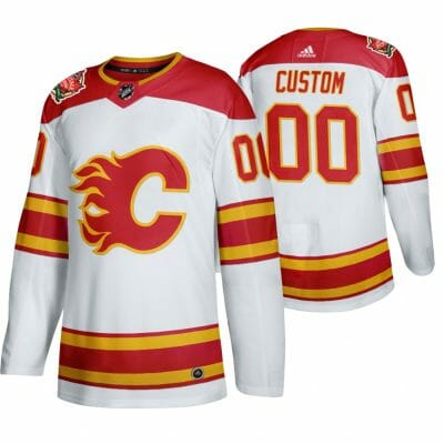 Custom Calgary Flames Jersey Name And Number 2019 Heritage Classic White