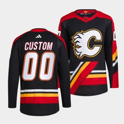 Custom Calgary Flames Jersey Name And Number 2022-23 Black Reverse Retro 8 Custom Calgary Flames Jersey Name And Number 2022-23 Black Reverse Retro