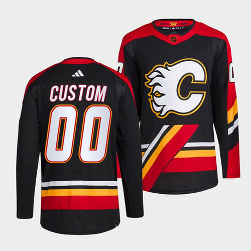 Custom Calgary Flames Jersey Name And Number 2022-23 Black Reverse Retro 1 Custom Calgary Flames Jersey Name And Number 2022-23 Black Reverse Retro