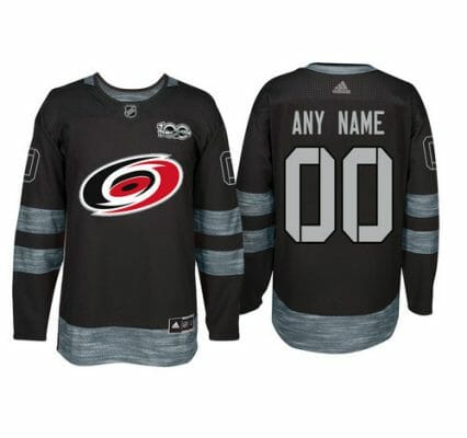 Custom Carolina Hurricanes Jersey Name And Number 1917-2017 Black 100th Anniversary NHL