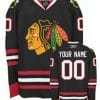 Custom Chicago Blackhawks Jersey Name And Number Black
