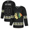 Custom Chicago Blackhawks Jersey Name And Number Black Team Logos Fashion
