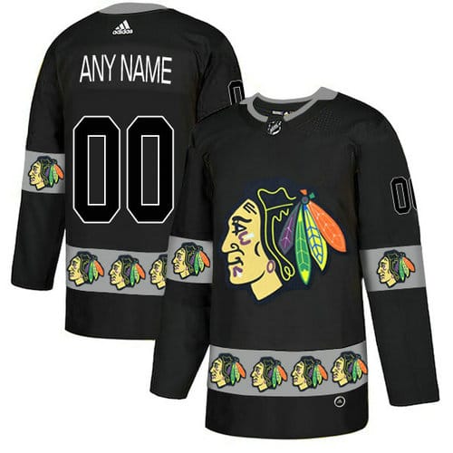 Custom Chicago Blackhawks Jersey Name And Number Black Team Logos Fashion 1 Custom Chicago Blackhawks Jersey Name And Number Black Team Logos Fashion