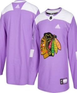Custom Chicago Blackhawks Jersey Name And Number Purple Pink Hockey Fights Cancer Practice