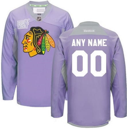 Custom Chicago Blackhawks Jersey Name And Number Purple Pink Reebok Hockey Fights Cancer Practice 1 Custom Chicago Blackhawks Jersey Name And Number Purple Pink Reebok Hockey Fights Cancer Practice