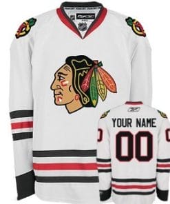 Custom Chicago Blackhawks Jersey Name And Number White 1