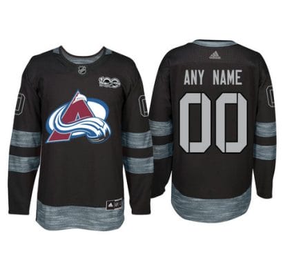 Custom Colorado Avalanche Jersey Name And Number 1917-2017 Black 100th Anniversary NHL 8 Custom Colorado Avalanche Jersey Name And Number 1917-2017 Black 100th Anniversary NHL