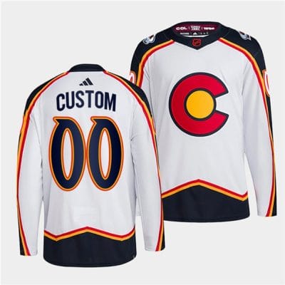 Custom Colorado Avalanche Jersey Name And Number 2022-23 Reverse Retro White