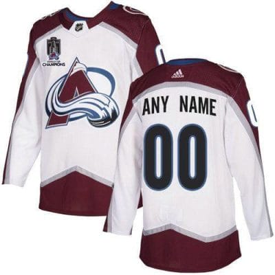 Custom Colorado Avalanche Jersey Name And Number 2022 White Stanley Cup Champions Patch 2