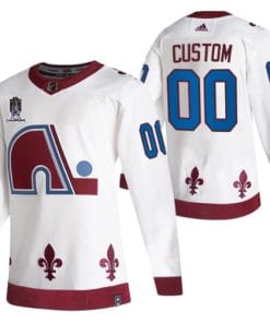 Custom Colorado Avalanche Jersey Name And Number 2022 White Stanley Cup Champions Patch
