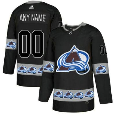 Custom Colorado Avalanche Jersey Name And Number Black Team Logos Fashion