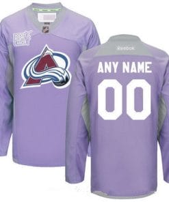 Custom Colorado Avalanche Jersey Name And Number Purple Pink Reebok Hockey Fights Cancer Practice