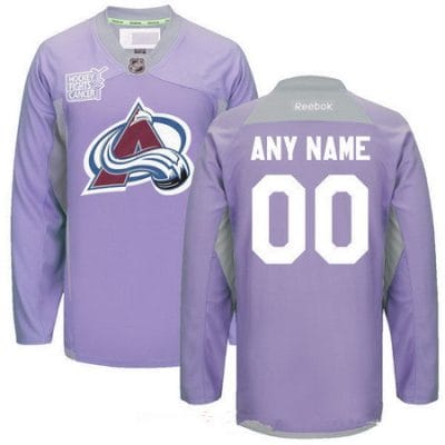 Custom Colorado Avalanche Jersey Name And Number Purple Pink Reebok Hockey Fights Cancer Practice