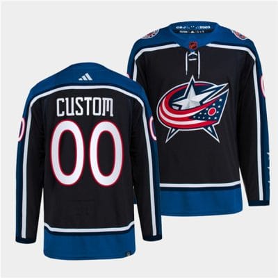 Custom Columbus Blue Jackets Jersey Name And Number 2022 Navy Reverse Retro