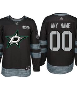 Custom Dallas Stars Jersey Name And Number 1917-2017 Black 100th Anniversary NHL