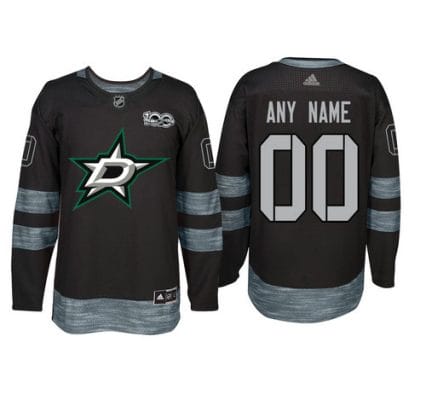 Custom Dallas Stars Jersey Name And Number 1917-2017 Black 100th Anniversary NHL