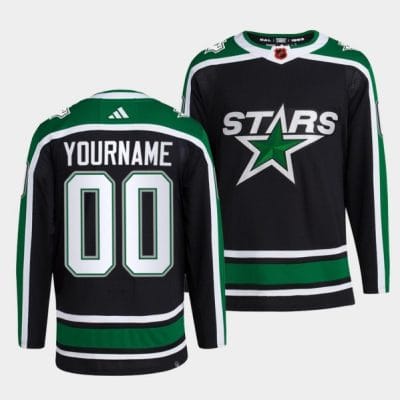 Custom Dallas Stars Jersey Name And Number 2022 Black Reverse Retro 2.0