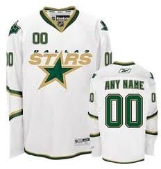 Custom Dallas Stars Jersey Name And Number White Third