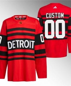 Custom Detroit Red Wings Jersey Name And Number 2022-23 Red Reverse Retro