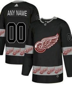Custom Detroit Red Wings Jersey Name And Number Black Team Logos Fashion