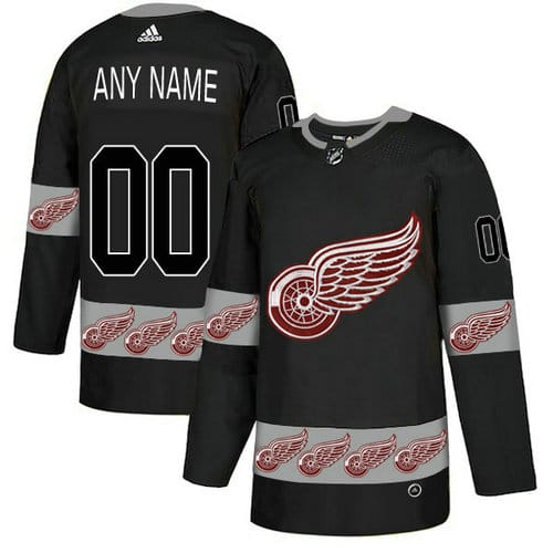 Custom Detroit Red Wings Jersey Name And Number Black Team Logos Fashion 1 Custom Detroit Red Wings Jersey Name And Number Black Team Logos Fashion