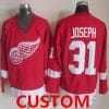 Custom Detroit Red Wings Jersey Name And Number Red CCM Throwback NHL