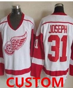 Custom Detroit Red Wings Jersey Name And Number White CCM Throwback NHL