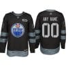 Custom Edmonton Oilers Jersey Name And Number 1917-2017 Black 100th Anniversary NHL