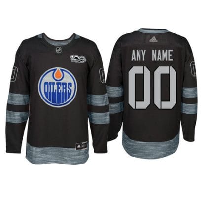Custom Edmonton Oilers Jersey Name And Number 1917-2017 Black 100th Anniversary NHL