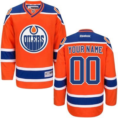 Custom Edmonton Oilers Jersey Name And Number Orange Reebok Premier Alternate 8 Custom Edmonton Oilers Jersey Name And Number Orange Reebok Premier Alternate