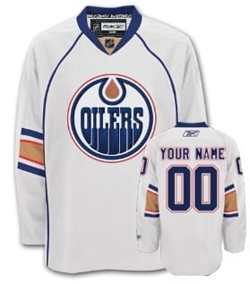 Custom Edmonton Oilers Jersey Name And Number White 8 Custom Edmonton Oilers Jersey Name And Number White