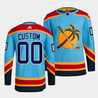 Custom Florida Panthers Jersey Name And Number Blue 2022 Reverse Retro