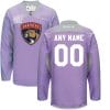 Custom Florida Panthers Jersey Name And Number Purple Pink Reebok Hockey Fights Cancer Practice