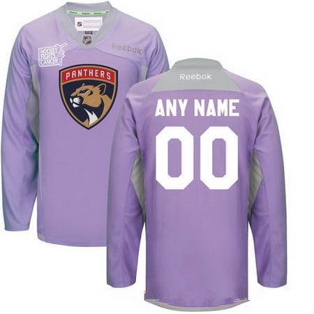 Custom Florida Panthers Jersey Name And Number Purple Pink Reebok Hockey Fights Cancer Practice 1 Custom Florida Panthers Jersey Name And Number Purple Pink Reebok Hockey Fights Cancer Practice