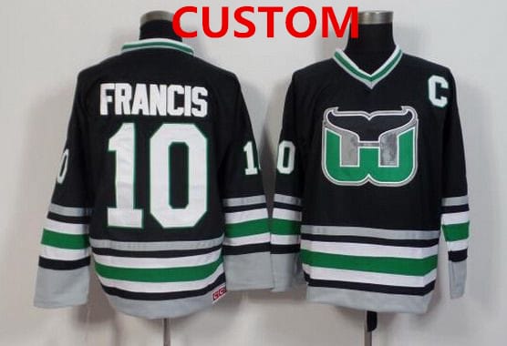 Custom Hartford Whalers Jersey Name And Number Black Throwback 8 Custom Hartford Whalers Jersey Name And Number Black Throwback