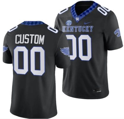 Custom Kentucky Wildcats Jersey Name and Number Alternate Football Game Black 2023
