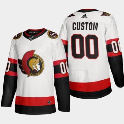Custom Ottawa Senators Jersey Name And Number 2020-21 White Player Away NHL 8 Custom Ottawa Senators Jersey Name And Number 2020-21 White Player Away NHL