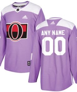 Custom Ottawa Senators Jersey Name And Number Purple Pink Hockey Fights Cancer Practice
