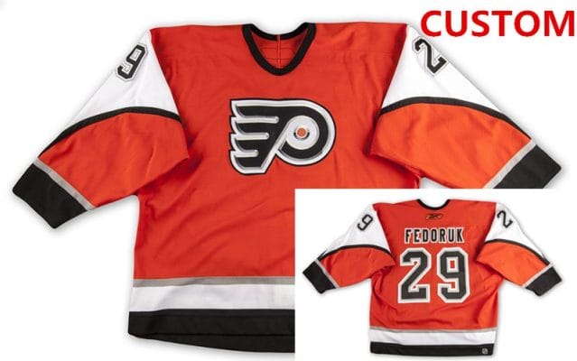 Custom Philadelphia Flyers Jersey Name And Number 2006 - 07 Orange Reebok Home