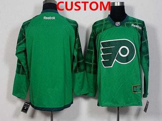Custom Philadelphia Flyers Jersey Name And Number 2016 Green St. Patrick's Day Hockey 8 Custom Philadelphia Flyers Jersey Name And Number 2016 Green St. Patrick's Day Hockey