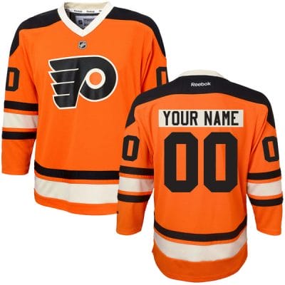 Custom Philadelphia Flyers Jersey Name And Number Orange Alternate NHL Reebok Hockey