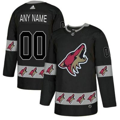 Custom Phoenix Coyotes Jersey Name And Number Black Team Logos Fashion