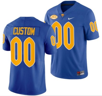 Custom Pitt Panthers Jersey Name and Number Royal College Football Limited Uniform