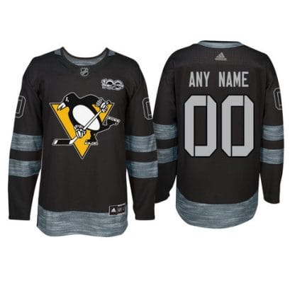 Custom Pittsburgh Penguins Jersey Name And Number 1917-2017 Black 100th Anniversary NHL 8 Custom Pittsburgh Penguins Jersey Name And Number 1917-2017 Black 100th Anniversary NHL