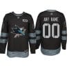 Custom San Jose Sharks Jersey Name And Number 1917-2017 Black 100th Anniversary NHL 5 Custom San Jose Sharks Jersey Name And Number 1917-2017 Black 100th Anniversary NHL