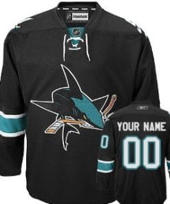 Custom San Jose Sharks Jersey Name And Number Black Third