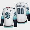Custom Seattle Kraken Jersey Name And Number 2021-22 White Away NHL 4 Custom Seattle Kraken Jersey Name And Number 2021-22 White Away NHL